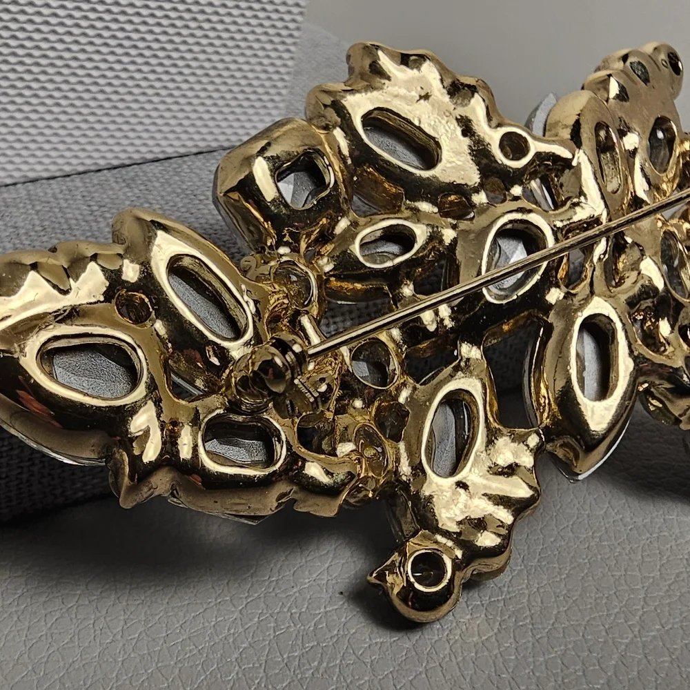 [M. Haskell For INC] Large Gold Crystal Cluster Statement Brooch/Pin